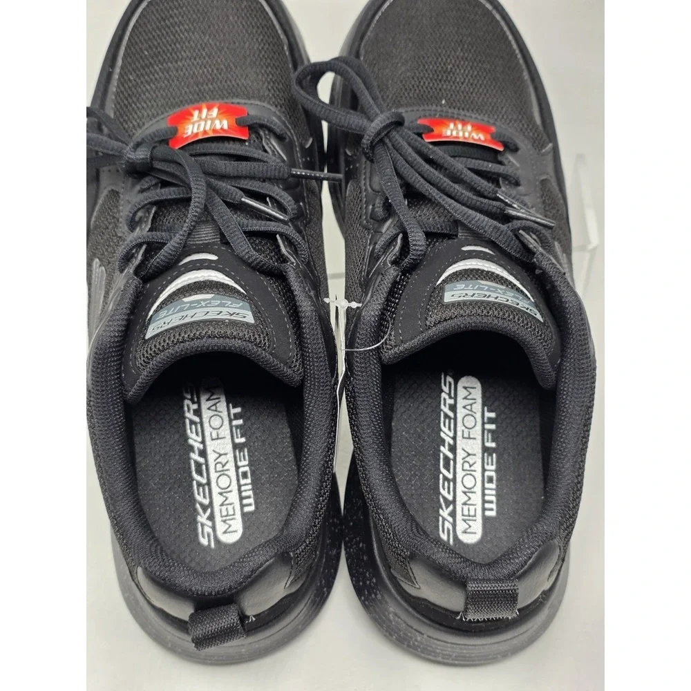 Skechers Flex Advantage 5.0 Flexible  Mens Size 8.5 Wide Width Trainer Black New
